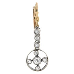 Victorian 1.10 Total Carat Old Mine Cut Diamond Dangle Earrings
