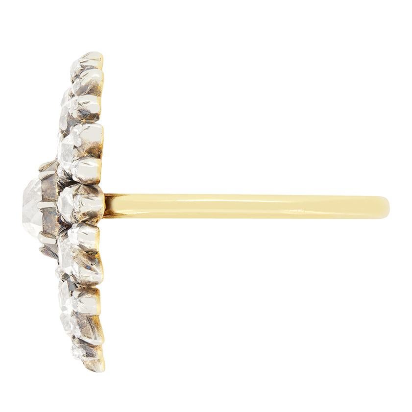 Viktorianischer 1,10 Karat Diamant-Cluster-Ring, ca. 1870er Jahre (Alteuropäischer Brillantschliff) im Angebot