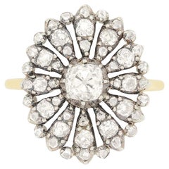 Victorian 1.10ct Diamond Cluster Ring, c.1870s