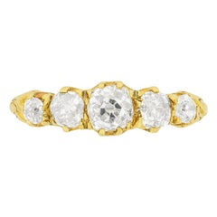 Victorian 1.10 Carat Diamond Five-Stone Ring, circa 1864