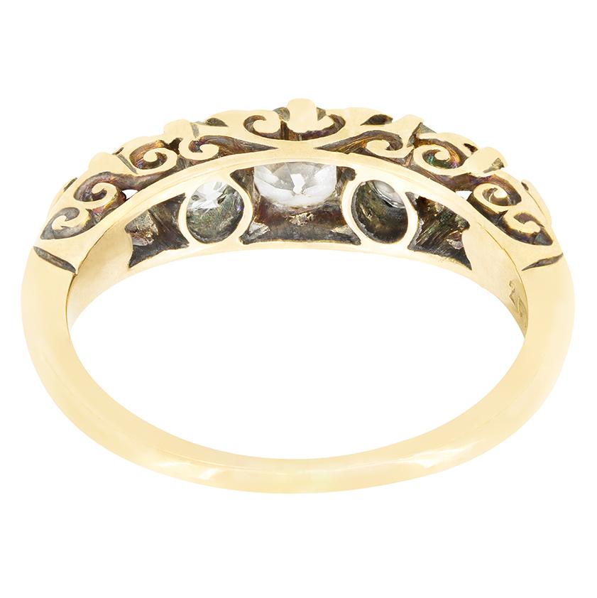 Taglio antico europeo Victorian 1.10ct Diamond Five Stone Ring, c.1880s in vendita