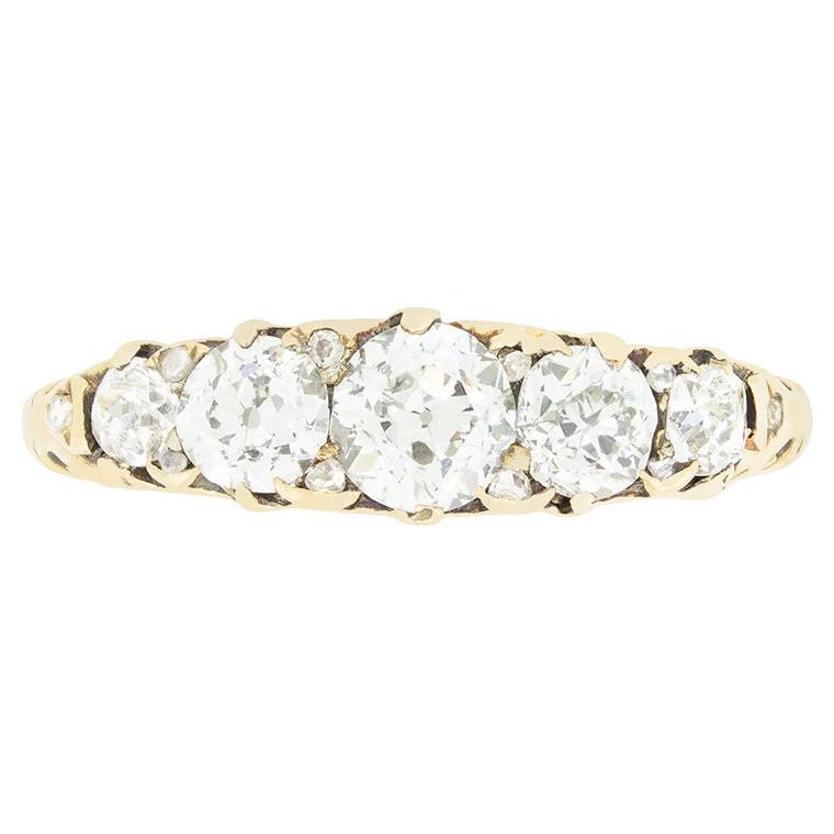 Victorian 1.10ct Diamond Five Stone Ring, c.1880s