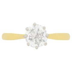 Victorian 1.10ct Diamond Solitaire Engagement Ring, c.1900s Victorian 1.10ct Diamond Solitaire Engagement Ring, c.1900s
