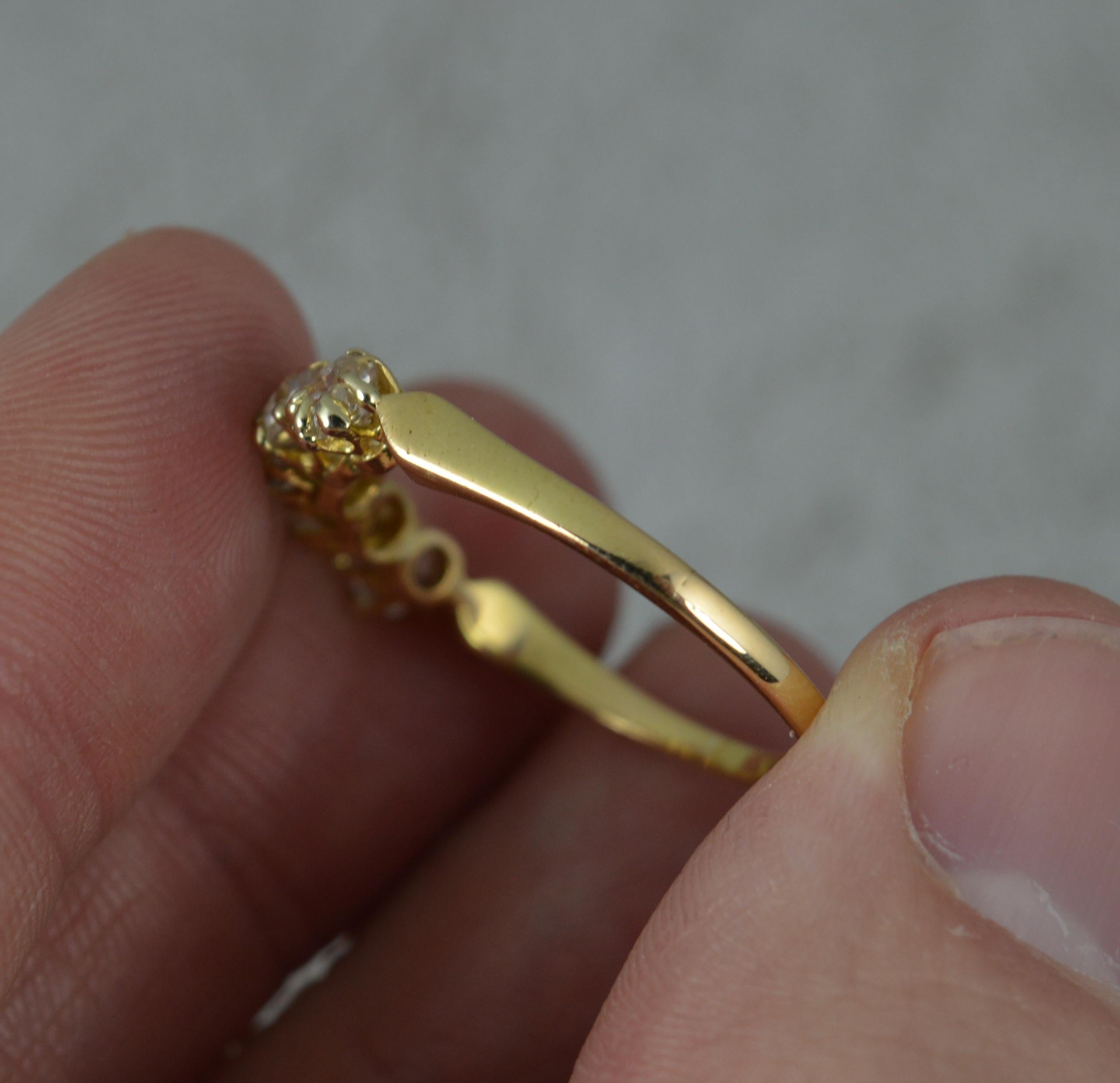 Old European Cut Victorian 1.10ct Old Cut Five Diamond and 18ct Gold Stack Ring