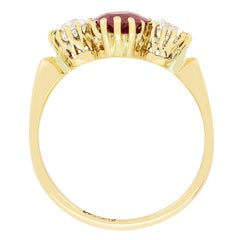 Victorian 1.10ct Ruby and Diamond Trilogy Ring, c.1880s