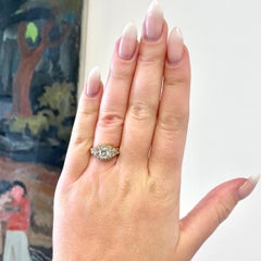 Victorian 1.12 Carat Old Mine Cut Diamond 14 Karat Gold Cluster Ring