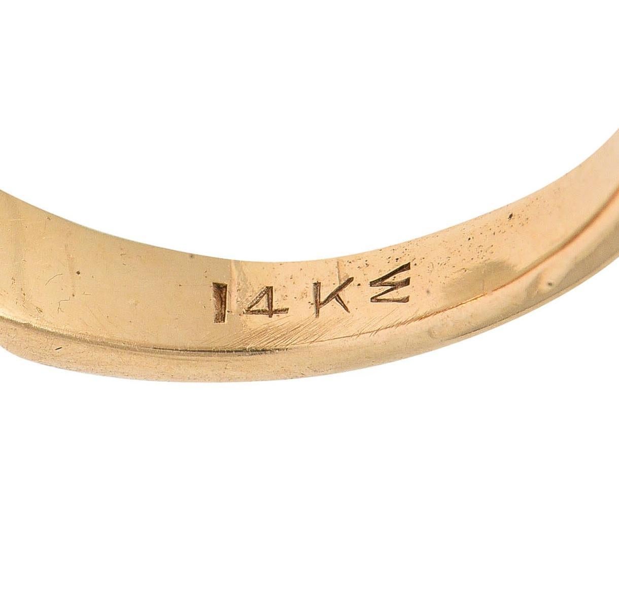 Victorian 1.12 CTW Old European Diamond 14 Karat Gold Antique Engagement Ring For Sale 1
