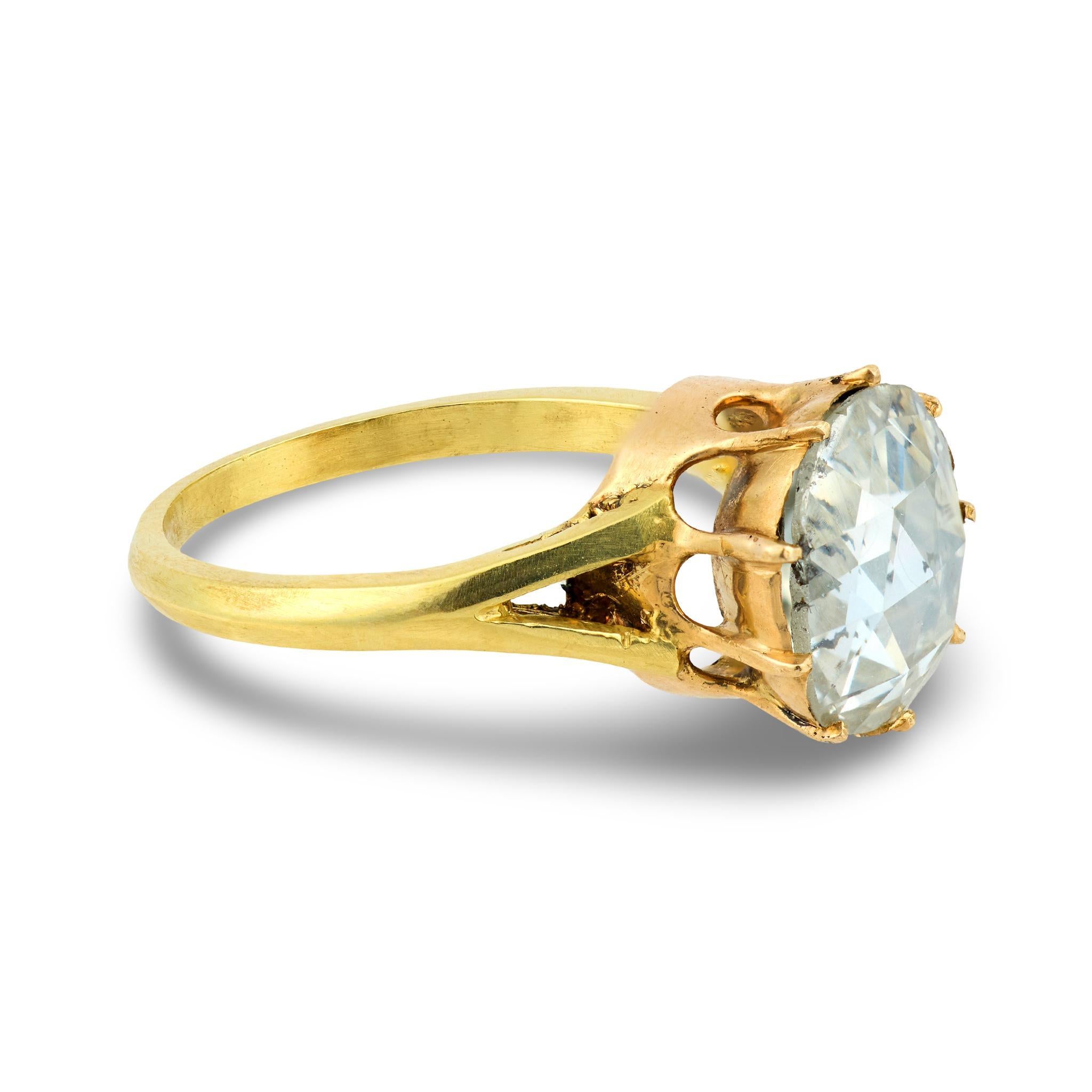 Viktorianischer Verlobungsring mit 1,15 Karat Diamant im Rosenschliff aus 18k Gelbgold Damen im Angebot