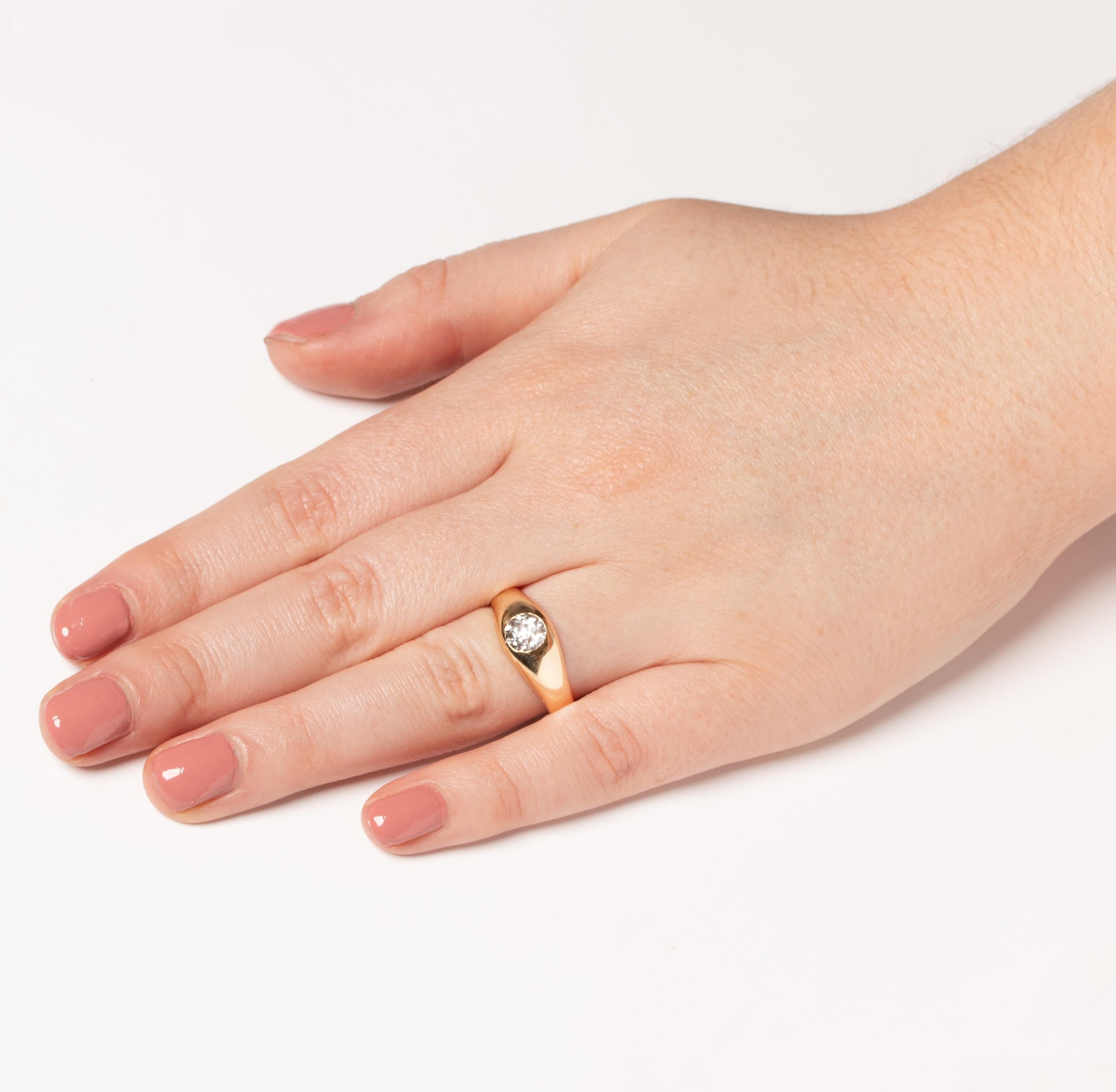 Viktorianischer 1,15-Karat-Diamant-Zigeuner-Ring, um 1880 für Damen oder Herren im Angebot