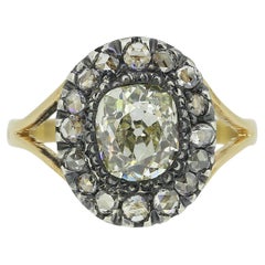 Viktorianischer 1,16 Karat Diamant-Cluster-Ring