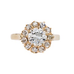 Victorian 1.18 Carat Diamond Halo Engagement Ring
