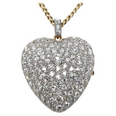 Pendentif/Broche victorien en platine et or avec diamants de 11,98 carats, c. 1900