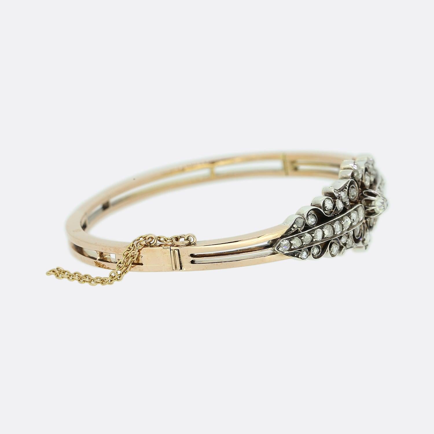 Vittoriano Bracciale vittoriano con cerniera con diamante da 1,20 carati in vendita