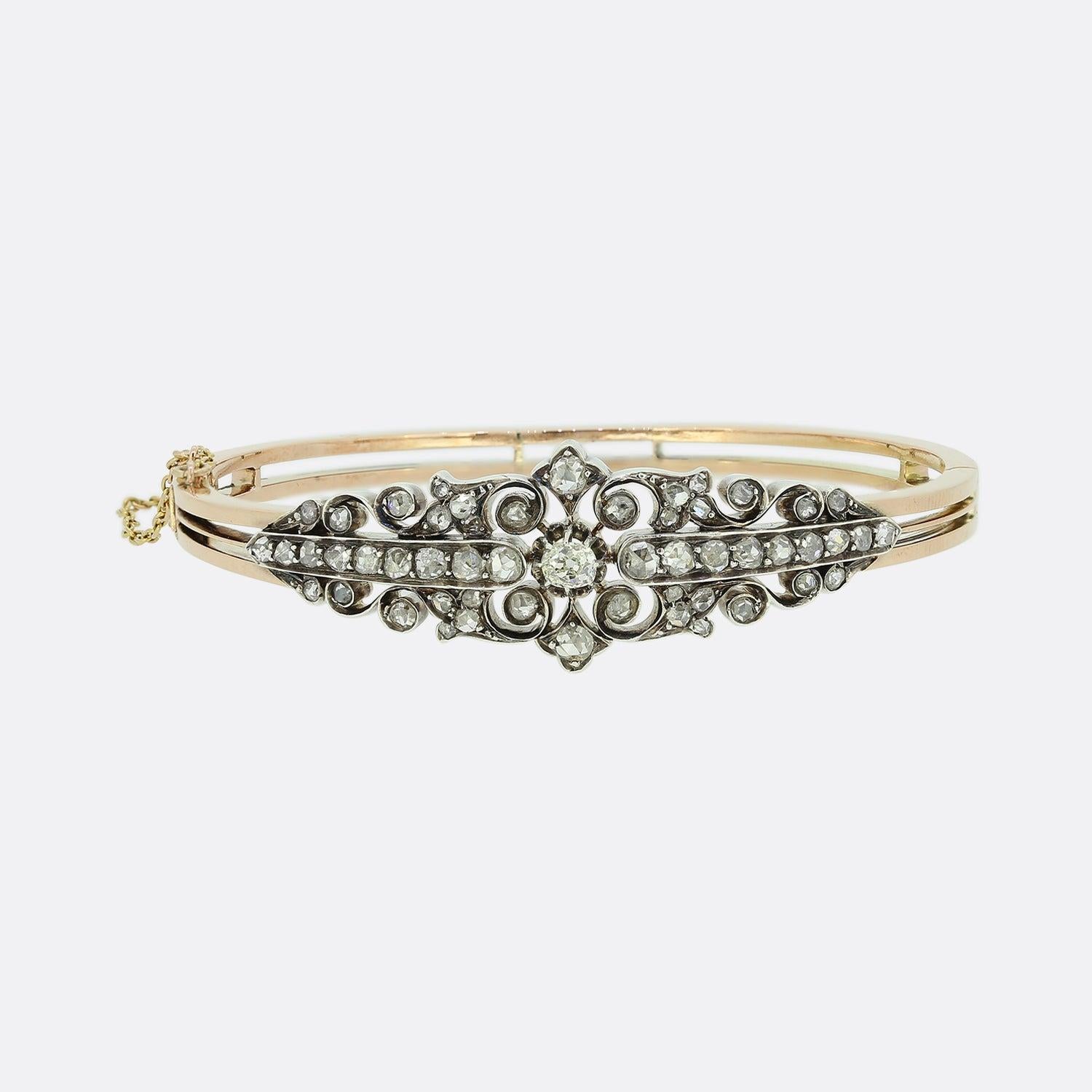 Bracciale vittoriano con cerniera con diamante da 1,20 carati in vendita 1