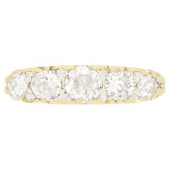 Bague victorienne à cinq pierres en diamant 1,20 carat, c.1880