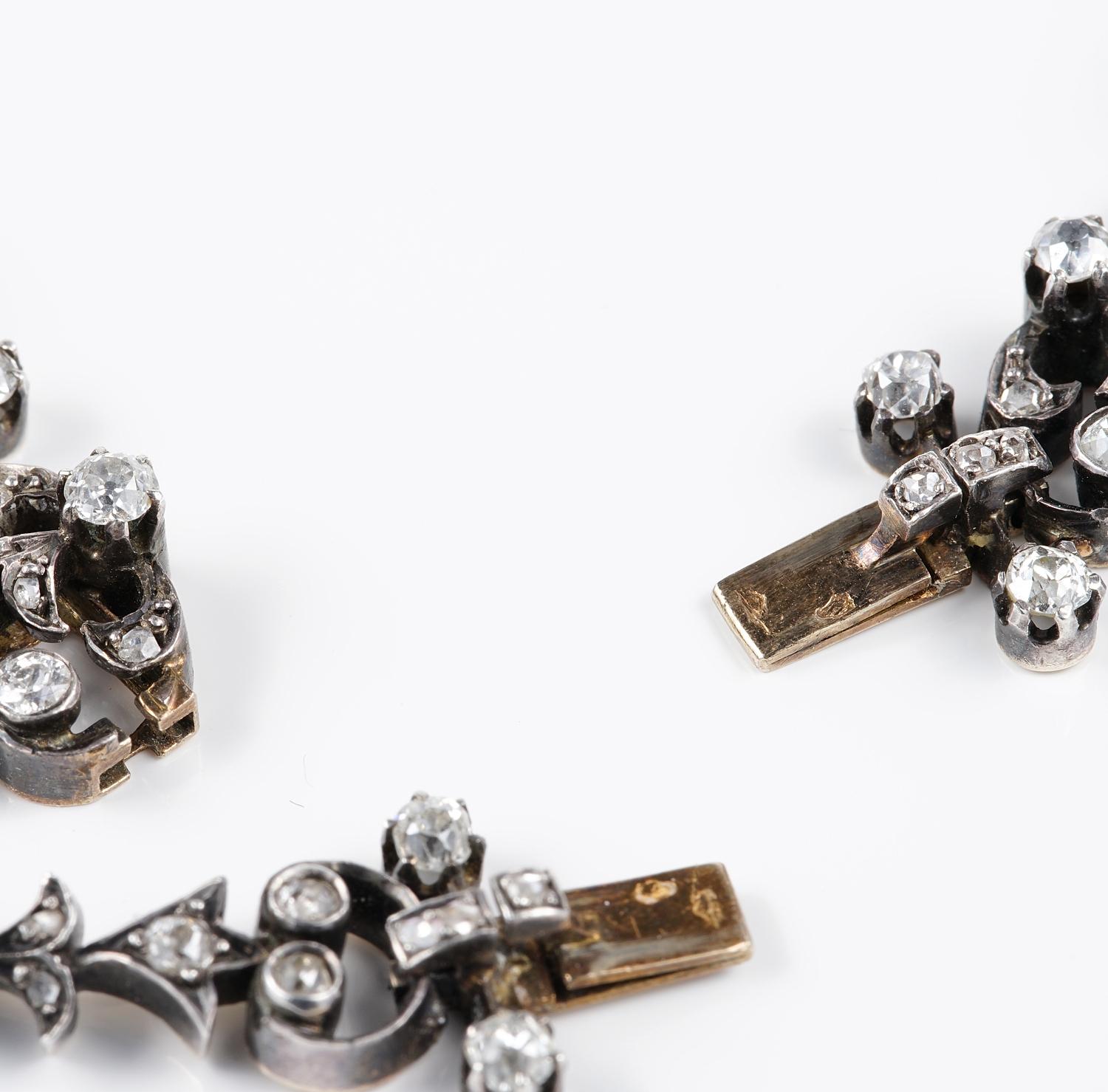 Viktorianisches 12,20 Karat Diamant-Halskette mit Schachtel im Angebot 4