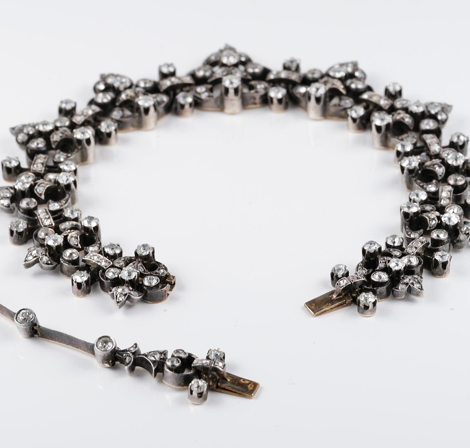 Viktorianisches 12,20 Karat Diamant-Halskette mit Schachtel im Angebot 3
