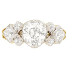 Antique Victorian 1.25ct Diamond Cluster Ring, c.1840s