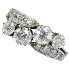 Victorian 1.25 Carat Old Cut Diamond 18 Carat Gold Cluster Stack Ring d0270