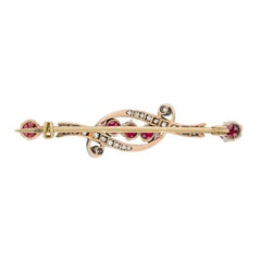 Victorian 1.25ct Ruby and Diamond Brooch, c.1880s