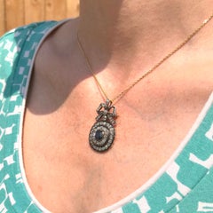 Victorian 1.26 Carat Sapphire, Old Cut Diamond and Enamel Pendant, circa 1880