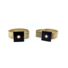 Victorian 12K Gold Onyx and Pearl Mourning Bracelets