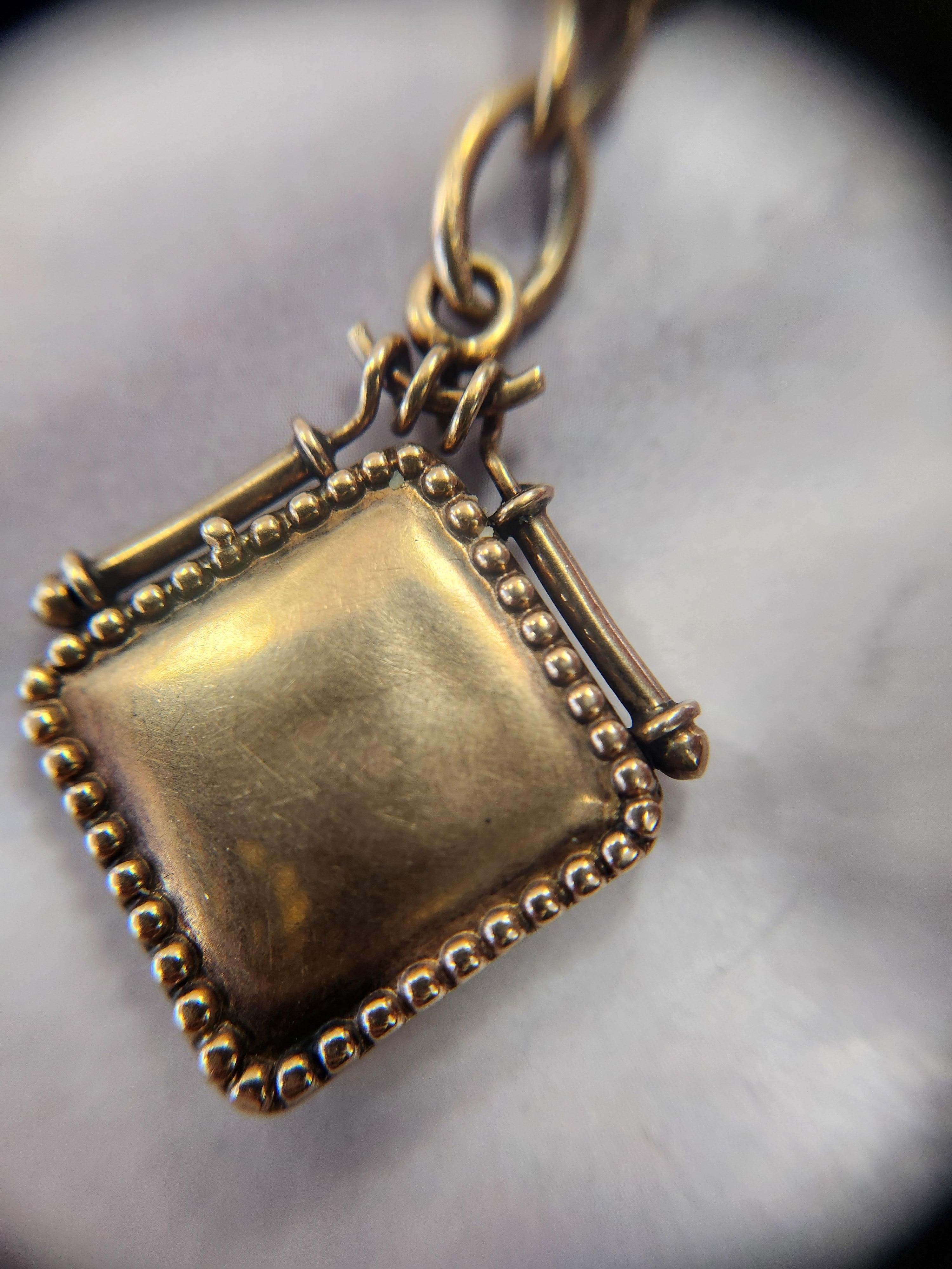 Vittoriano Orologio vittoriano in oro rosa 12K con catena a doppia fila A Link - 13 pollici in vendita