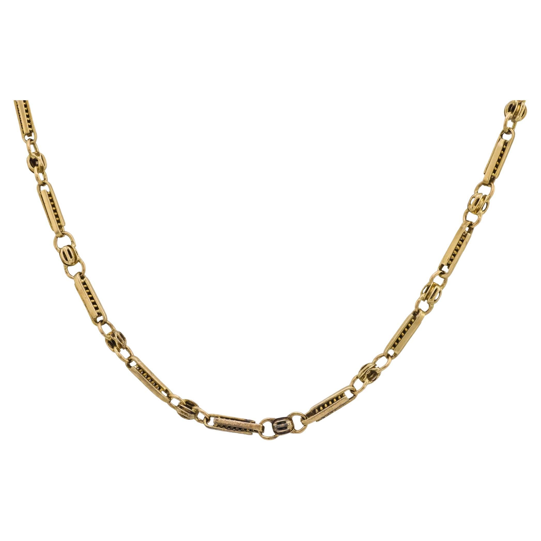 Collar victoriano de cadena de reloj de 12 quilates de 24 pulgadas