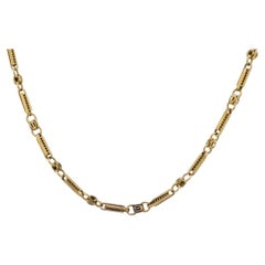 Collar victoriano de cadena de reloj de 12 quilates de 24 pulgadas