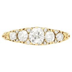 Viktorianischer 1,30ct Diamant-Fünf-Stein-Ring, ca. 1880