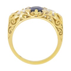 Victorian 1.30ct Sapphire and Diamond Ring, c.1880s