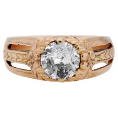 Victorian 1.31 carat Rose Cut Diamond Antique Engagement Ring