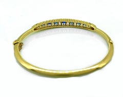 Victorian 1.33 Carat TW Sapphire, Diamond Antique Bangle Bracelet Yellow Gold