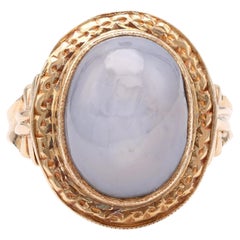 Antique Victorian 13.5 Carat Star Sapphire Yellow Gold Ring