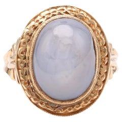 Victorian 13.5 Carat Star Sapphire Yellow Gold Ring