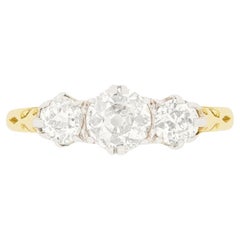 Victorian 1.35ct Diamond Trilogy Ring, c.1880s