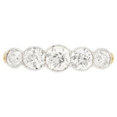 Victorian 1.35ct Five Stone Diamond Ring, C.1880s