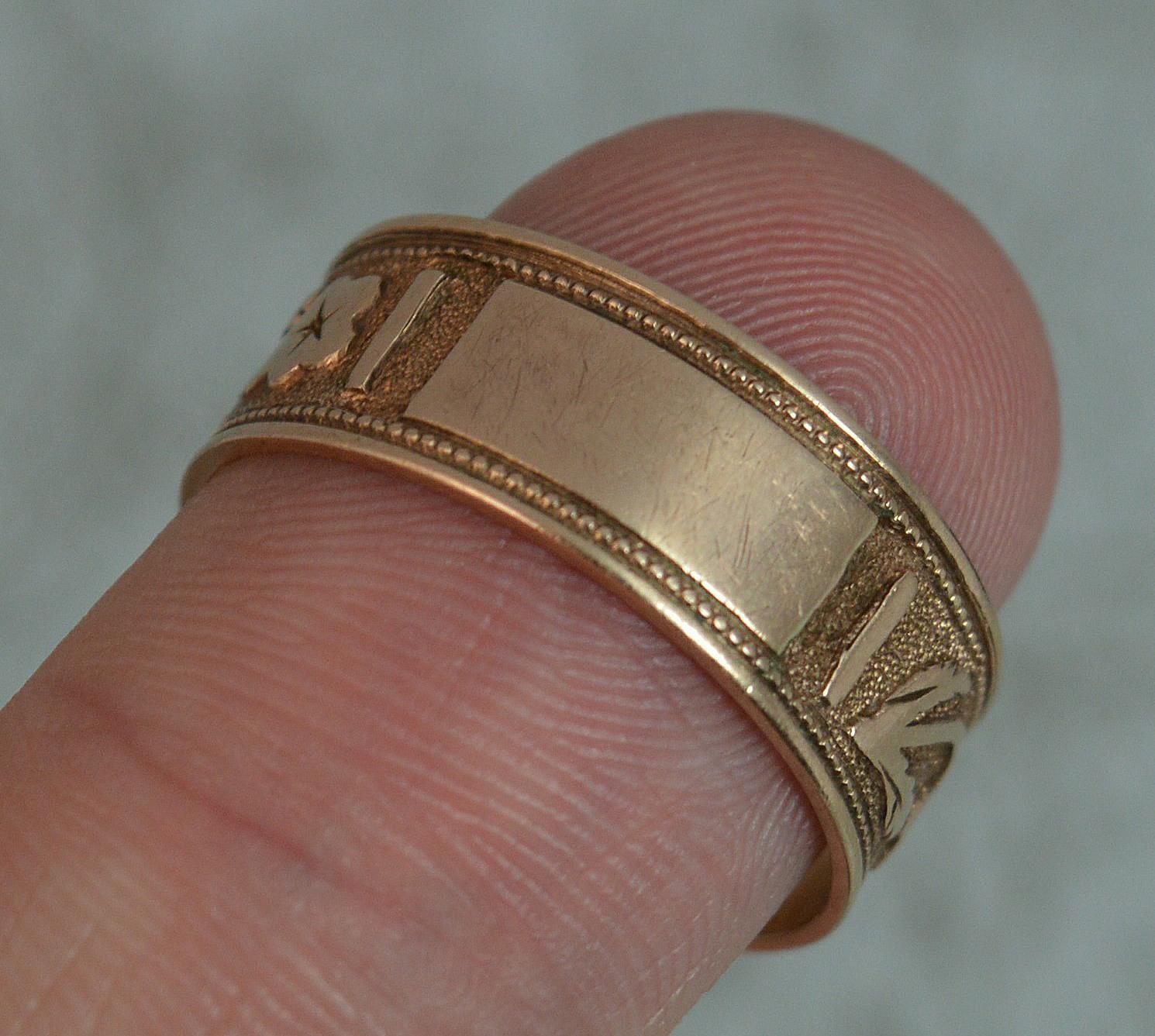 Victorian 14 Carat Rose Gold Floral Forget Me Not Band Ring 1