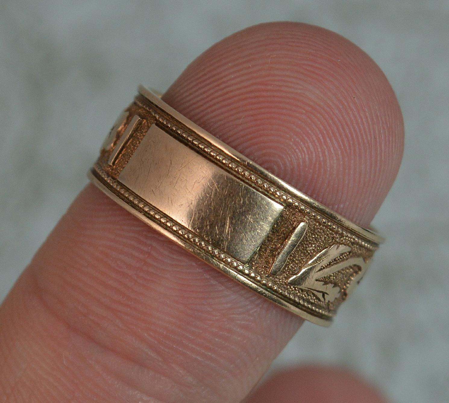 Victorian 14 Carat Rose Gold Floral Forget Me Not Band Ring 2