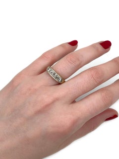Victorian 14 Karat Gold 0.85 Carat Old Mine Cut Diamond Band Ring