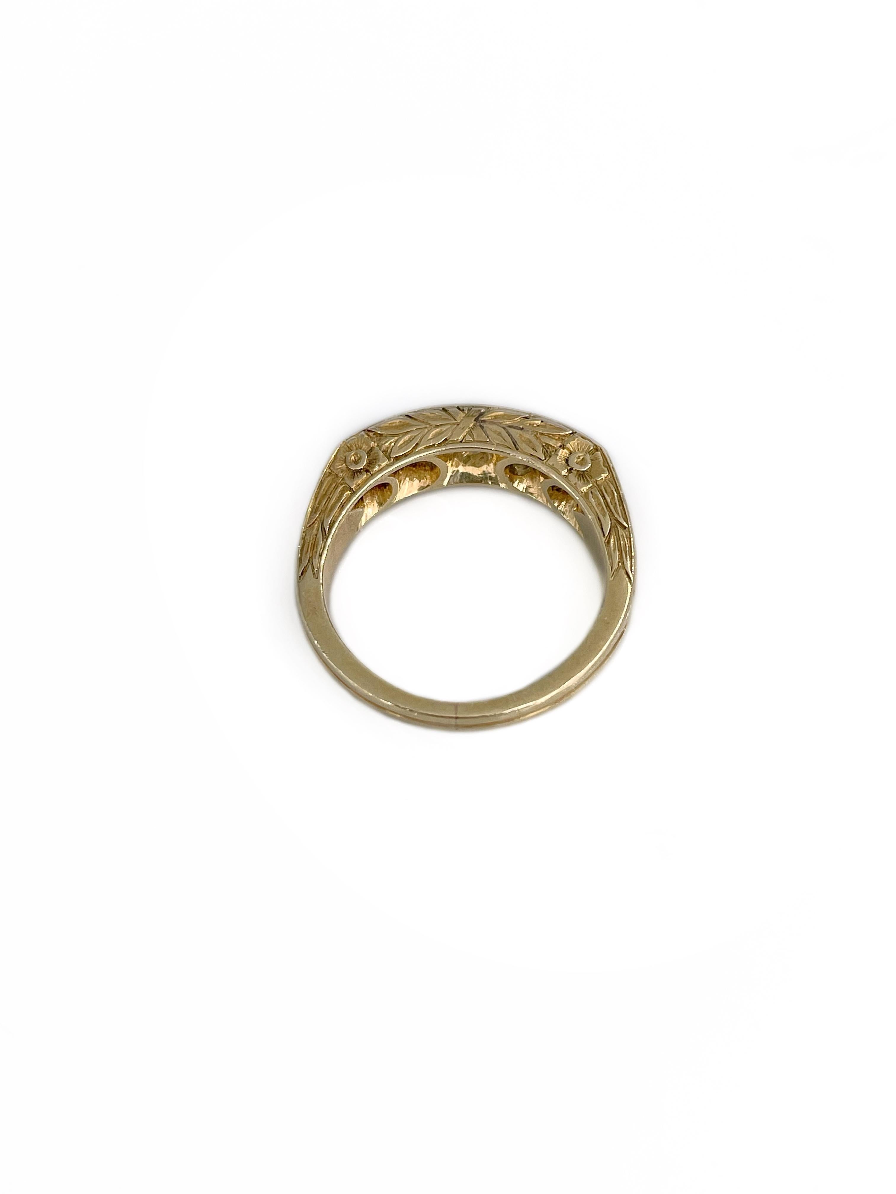Anello vittoriano in oro 14 carati con diamante Old Mine Cut da 0,85 carati In condizioni buone in vendita a Vilnius, Vilniaus apskr.