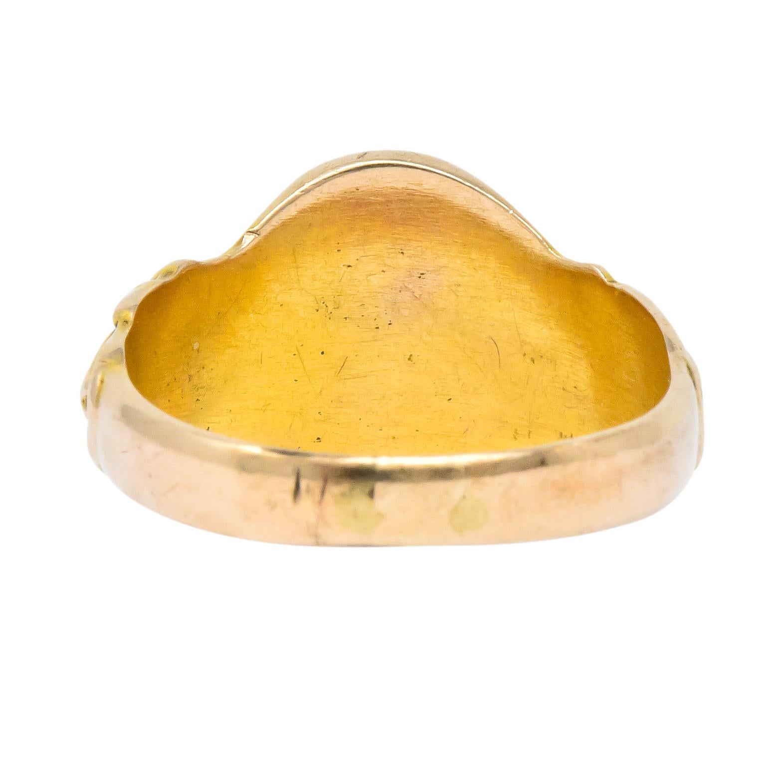 Victorian 14 Karat Gold Cloaked Wise Man Unisex Signet Ring 3