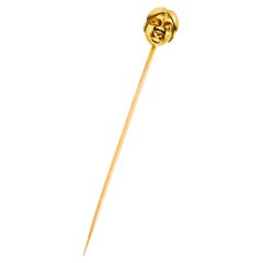 Used Victorian 14 Karat Gold Native American Shaman Stickpin