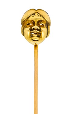 Victorian 14 Karat Gold Native American Shaman Stickpin