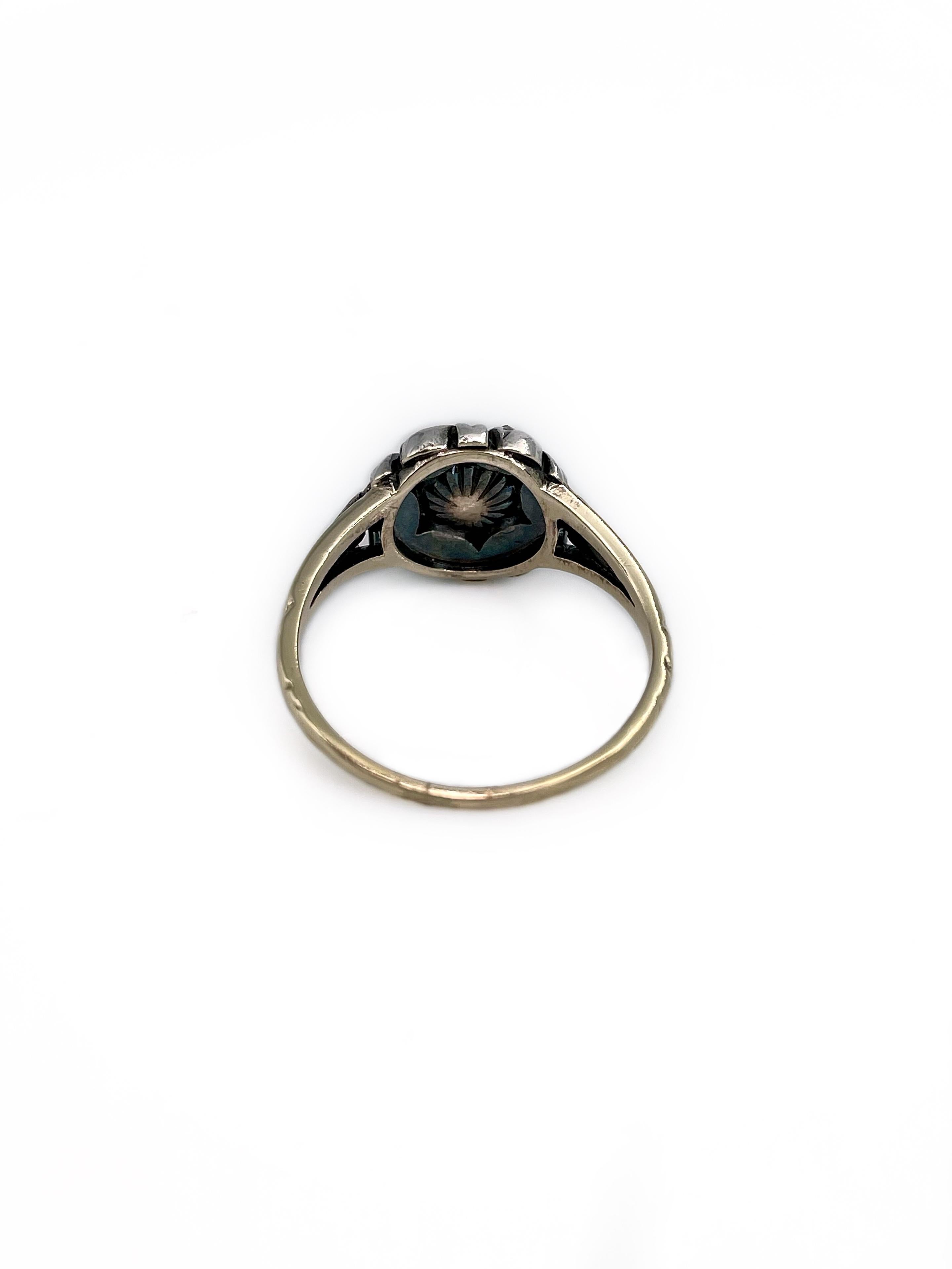 Women's Victorian 14 Karat Gold 0.25 Carat Rose Cut Diamond Cluster Ring