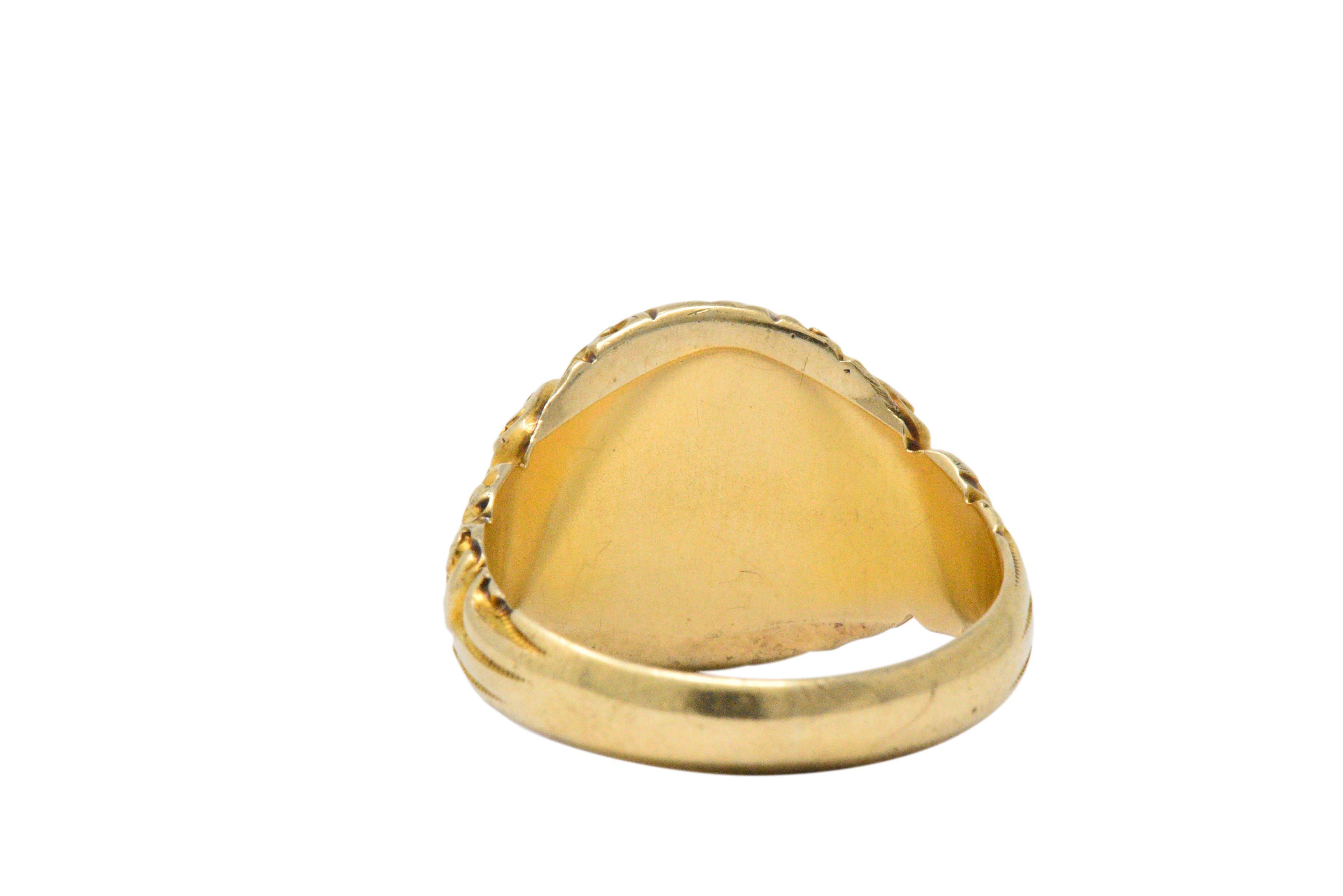 Victorian 14 Karat Gold Signet Unisex Ring 2