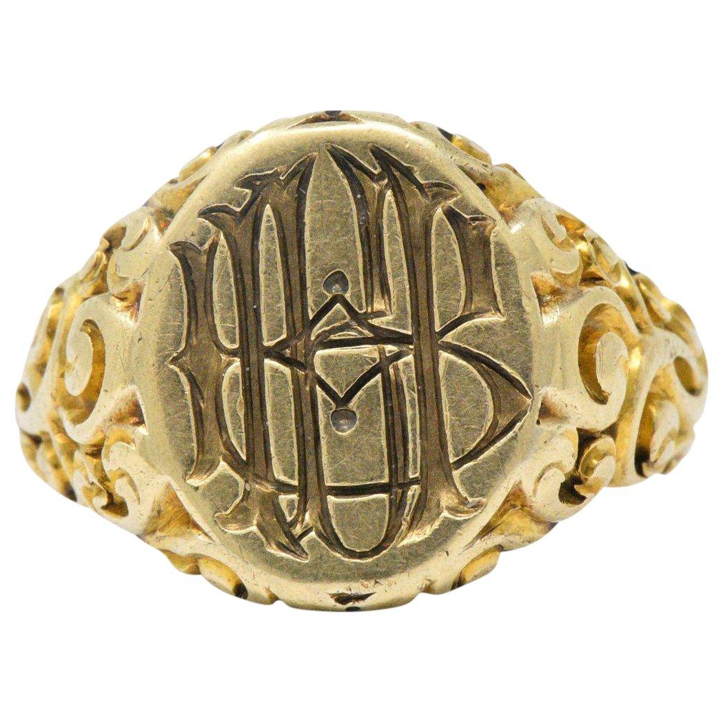 Victorian 14 Karat Gold Signet Unisex Ring