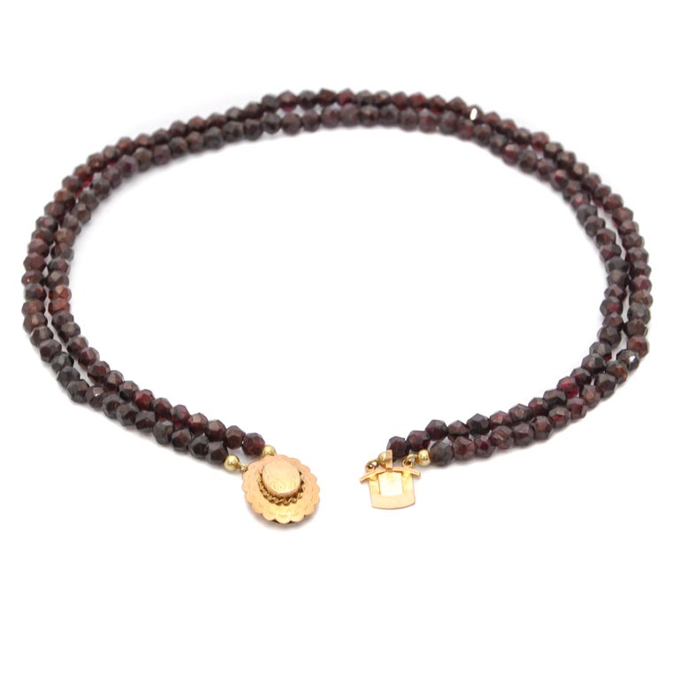19th Century 14 Karat Gold TwoStrand Beaded Necklace