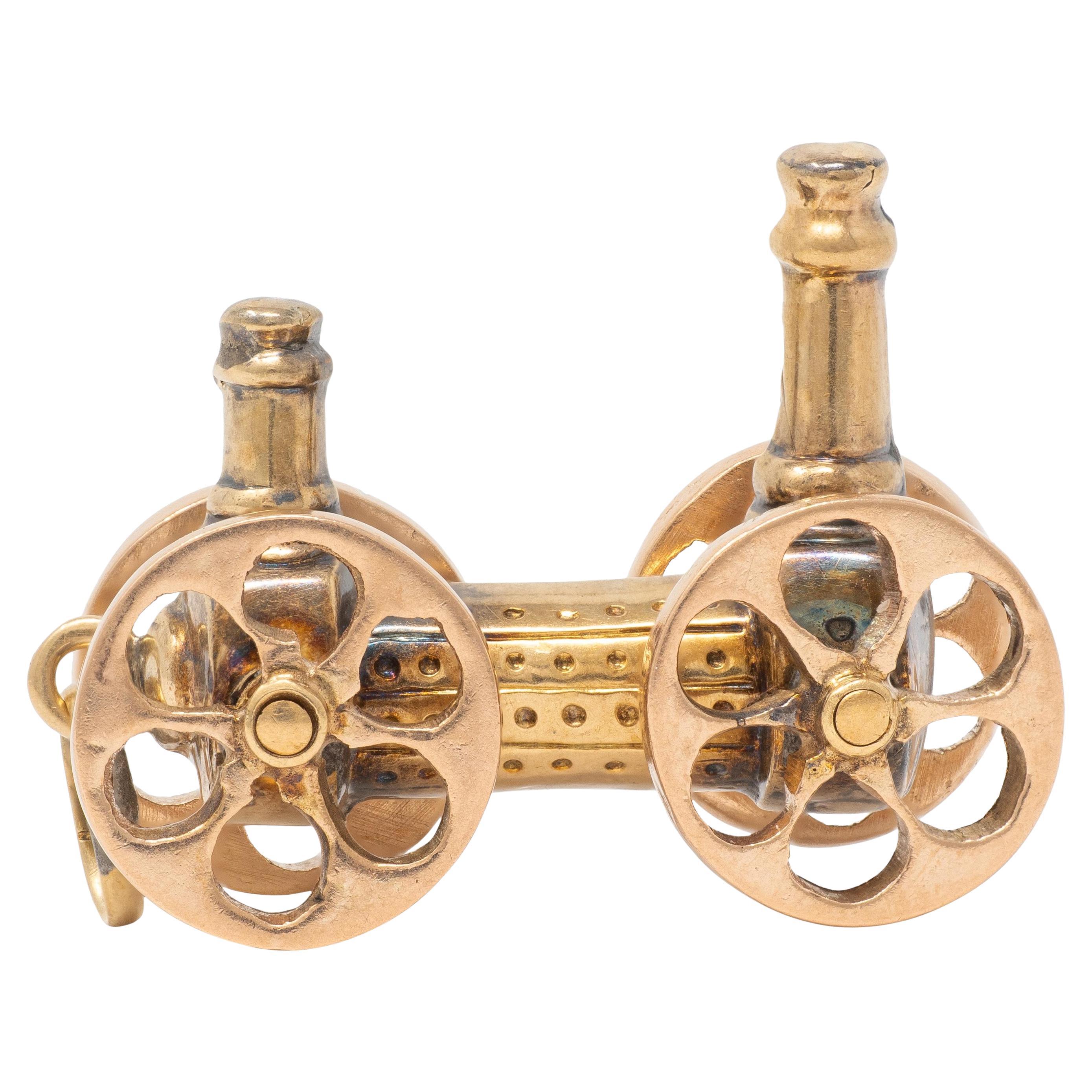 Victorian 14 Karat Two-Tone Gold Antique Locomotive Train Charm