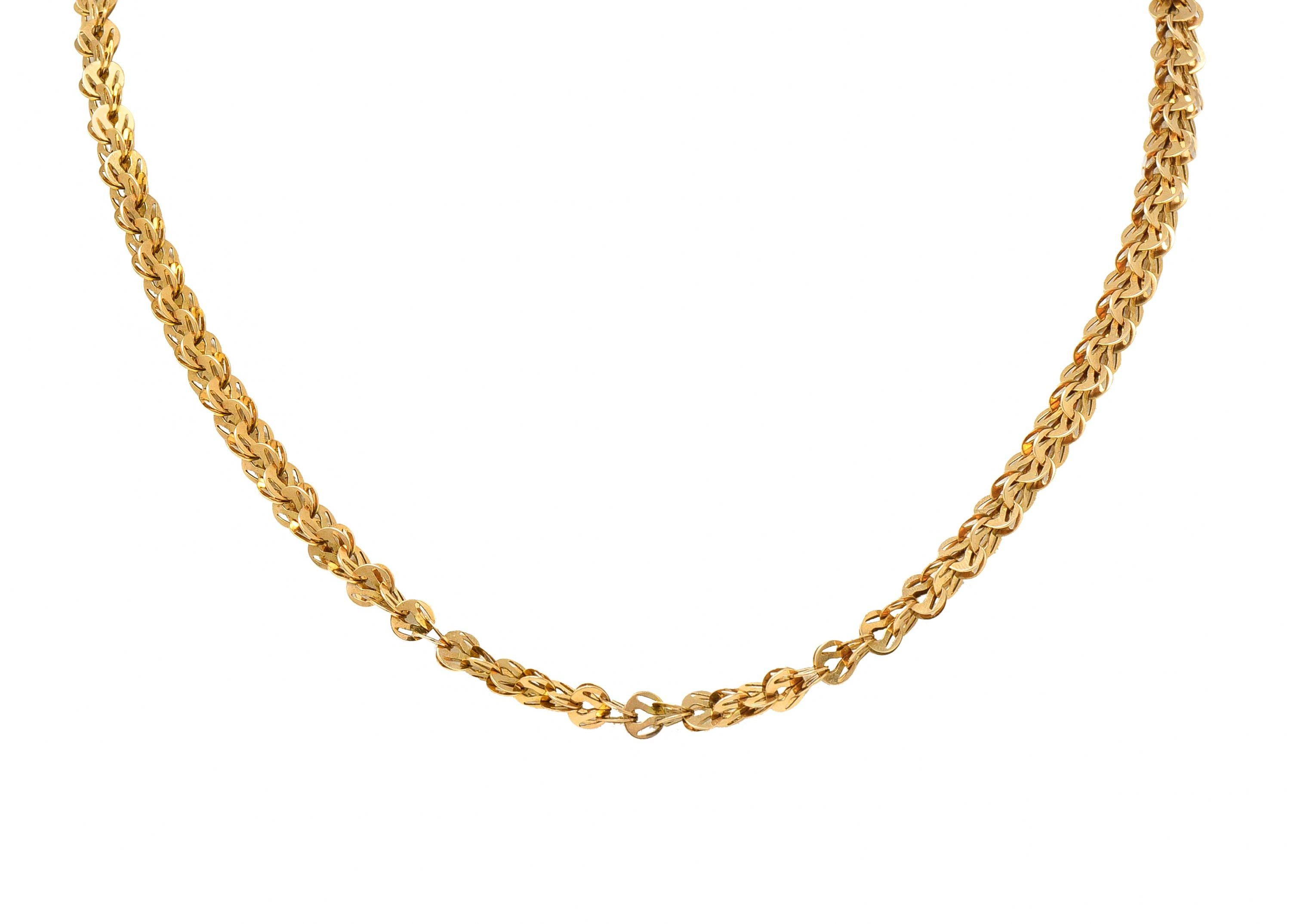 Victorian 14 Karat Yellow Gold Fancy Link Unisex Chain Necklace 3